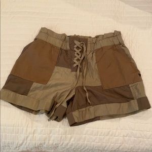 Camouflage colored shorts